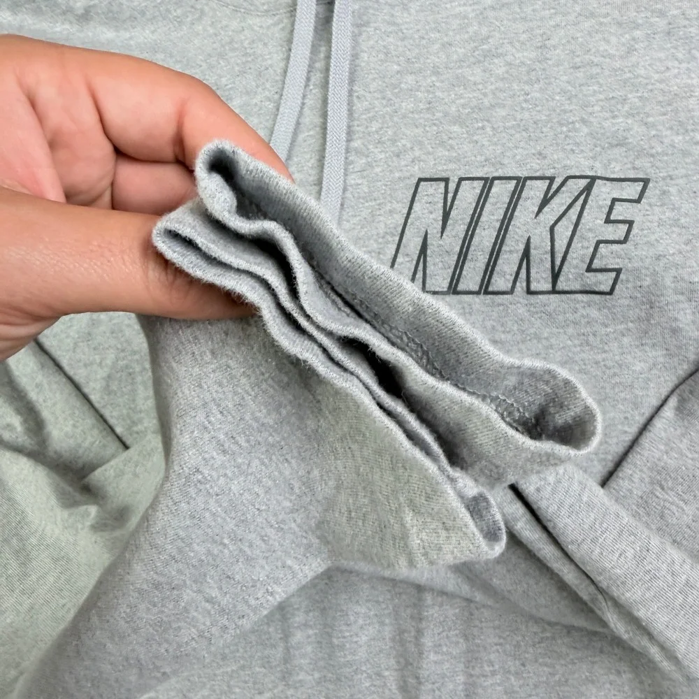 Nike Hooded Long Sleeve Shirt Camo Hood Lining 833873-063 Mens Gray Large